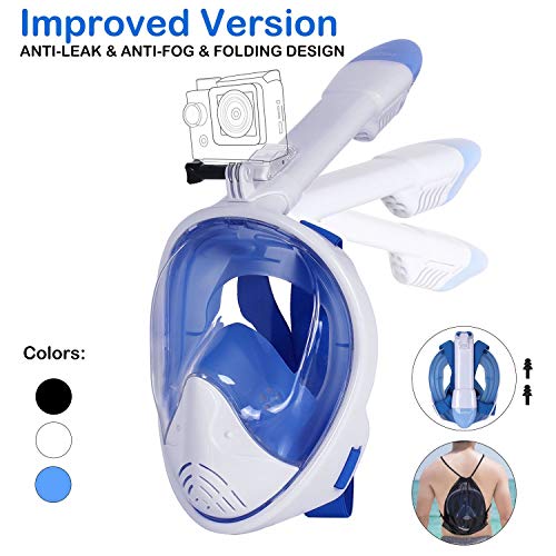 Unigear Máscara De Buceo 180° Vista Panorámica Facial Completa con Soporte para...